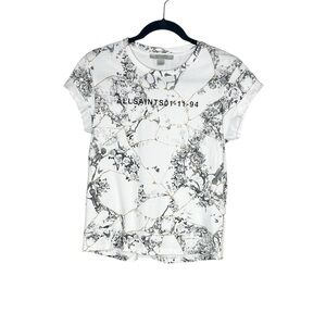 ALLSAINTS 100% Cotton Skeleton Marble Print Buruberu Anna Tee size US 4